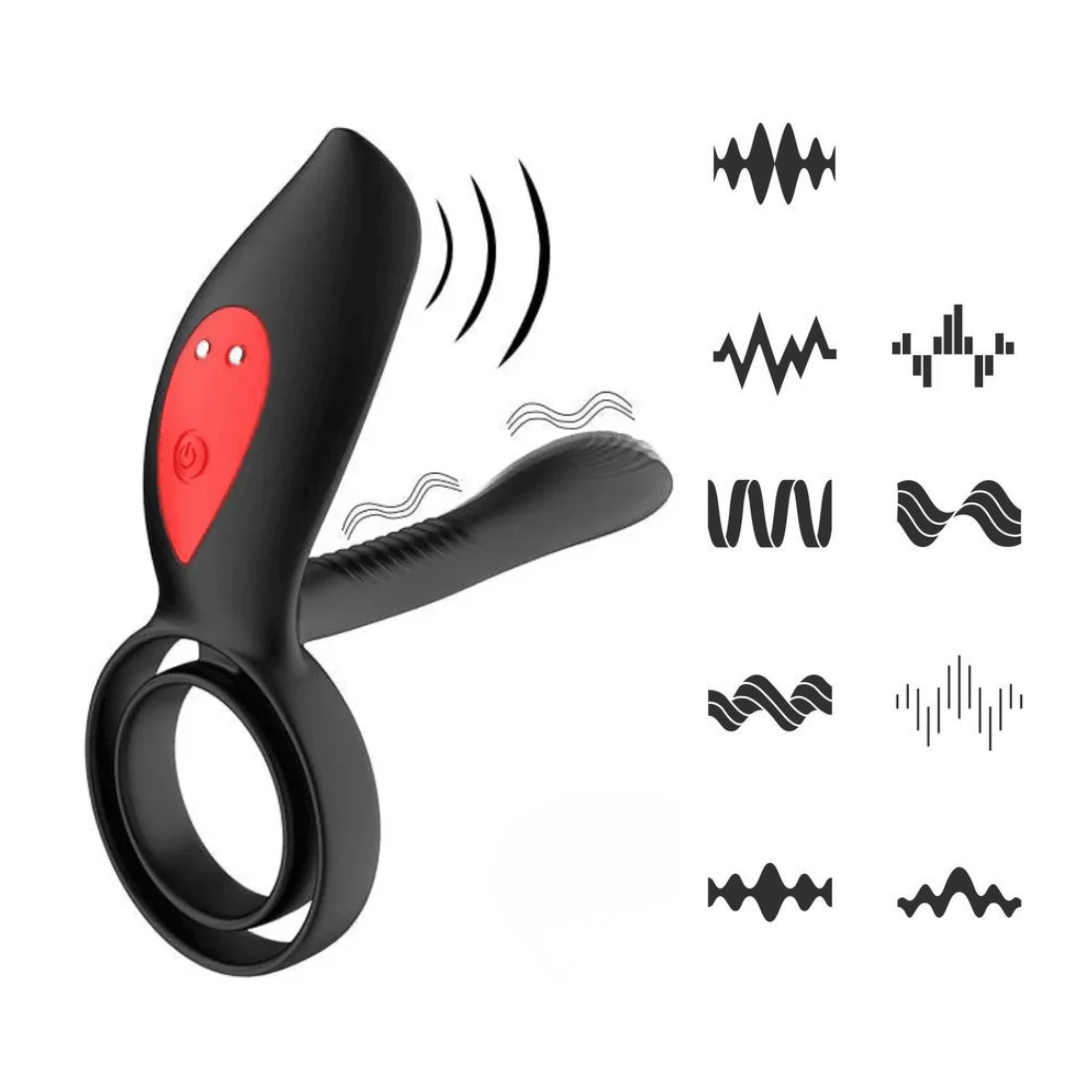 Anel Peniano Vibratório com App - Vibrador para Casal Duplo Motor