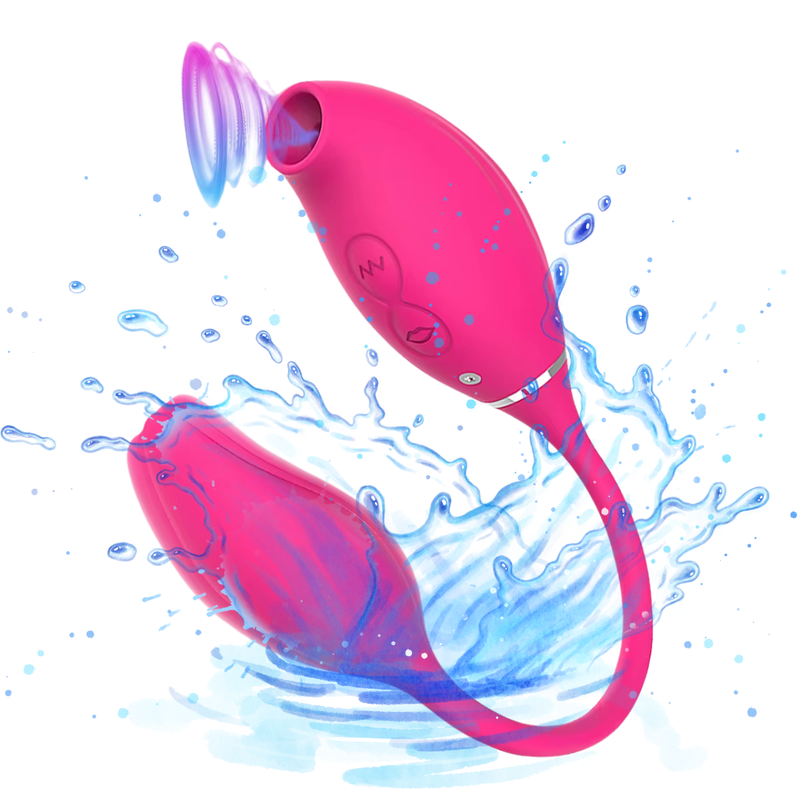 Vibrador com Sugador de Clitóris - Estimulador 2 em 1 Ponto G e Anal