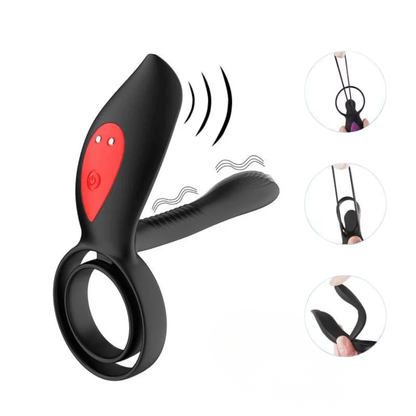 Anel Peniano Vibratório com App - Vibrador para Casal Duplo Motor