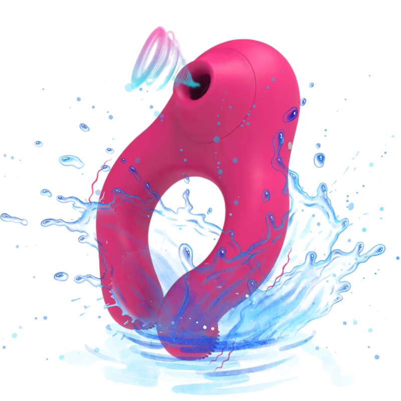 Anel Peniano com Sugador de Clitóris e Aquecimento - Vibrador para Casais 2 em 1