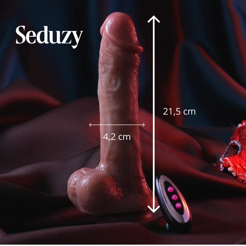 Vibrador com Vai Vem - Pênis Realístico com Controle Remoto 21 cm e 9 Vibrações