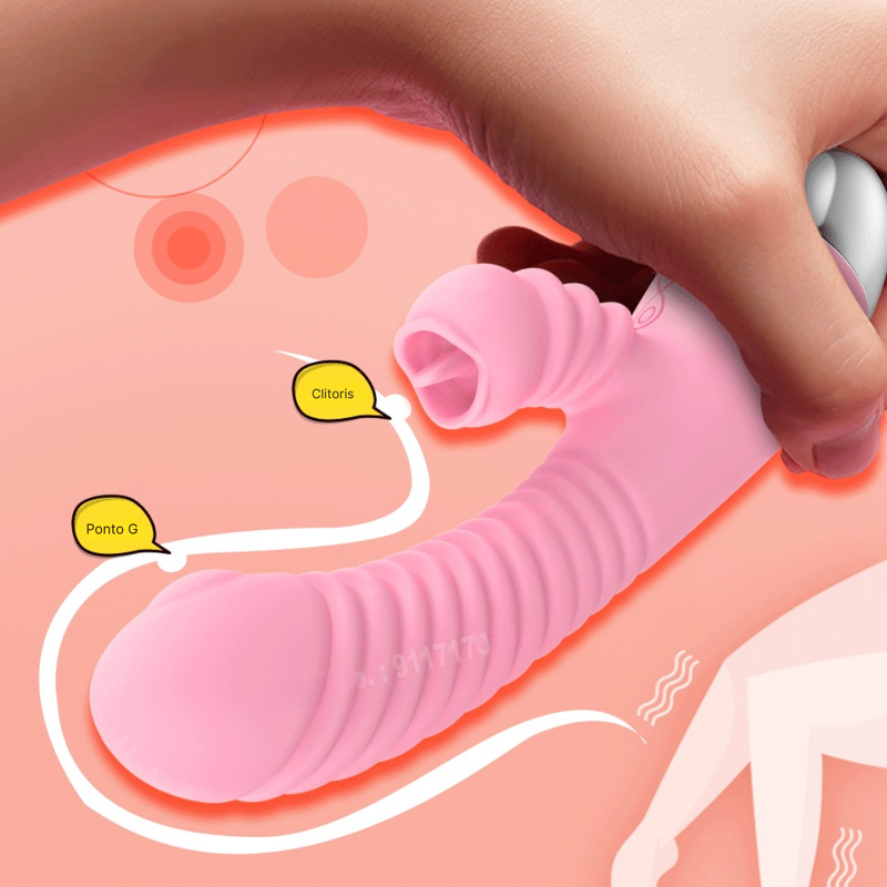 Sugador de Clitóris Potente - Vibrador Varinha Mágica 2 em 1