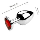 Plug Anal com Joia - Estimulador em Metal com Diamante para Iniciantes 3 Tamanhos