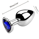 Plug Anal com Joia - Estimulador em Metal com Diamante para Iniciantes 3 Tamanhos