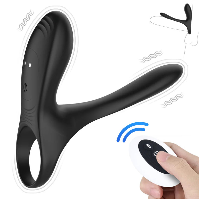 Anel Peniano com Vibro e Controle - Vibrador de Silicone Macio - Kaifutong