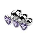 Plug Anal com Joia - Estimulador em Metal com Diamante para Iniciantes 3 Tamanhos