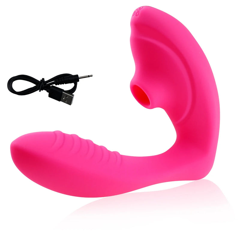 Sugador de Clitóris e Vibrador Rabbit - 2 em 1 Ponto G e Sucção
