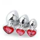 Plug Anal com Joia - Estimulador em Metal com Diamante para Iniciantes 3 Tamanhos