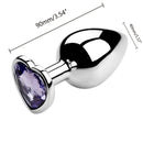 Plug Anal com Joia - Estimulador em Metal com Diamante para Iniciantes 3 Tamanhos