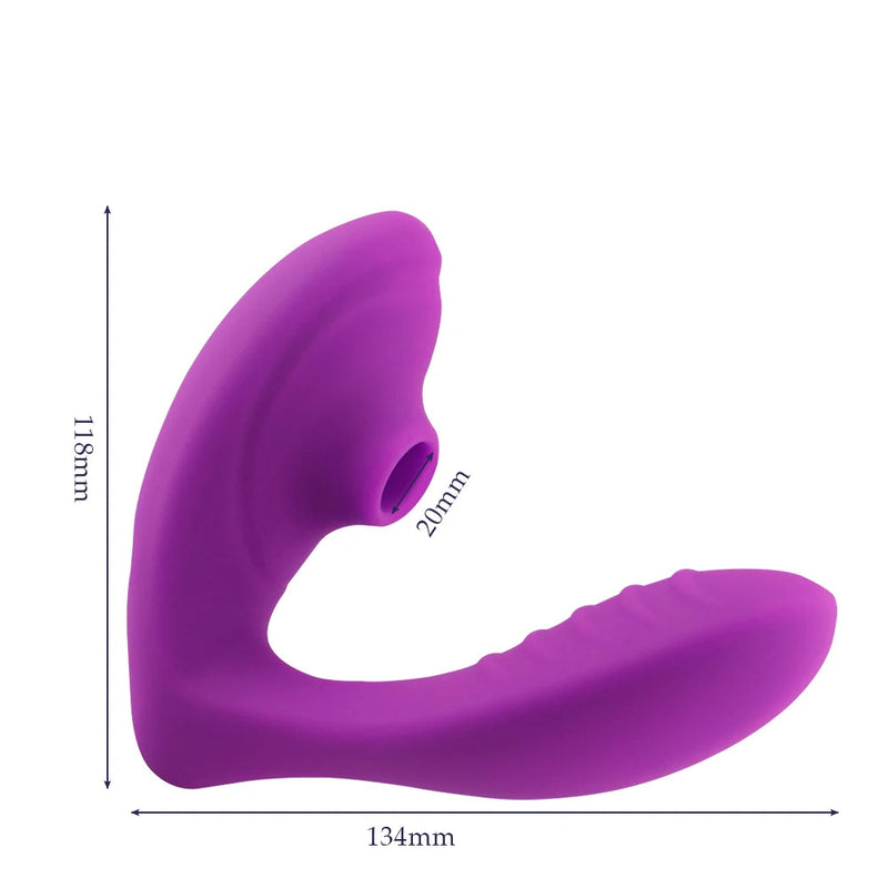 Sugador de Clitóris e Vibrador Rabbit - 2 em 1 Ponto G e Sucção