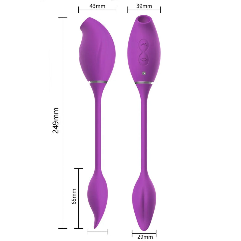 Vibrador com Sugador de Clitóris - Estimulador 2 em 1 Ponto G e Anal