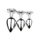 Plug Anal com Joia - Estimulador em Metal com Diamante para Iniciantes 3 Tamanhos