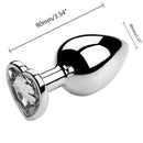 Plug Anal com Joia - Estimulador em Metal com Diamante para Iniciantes 3 Tamanhos
